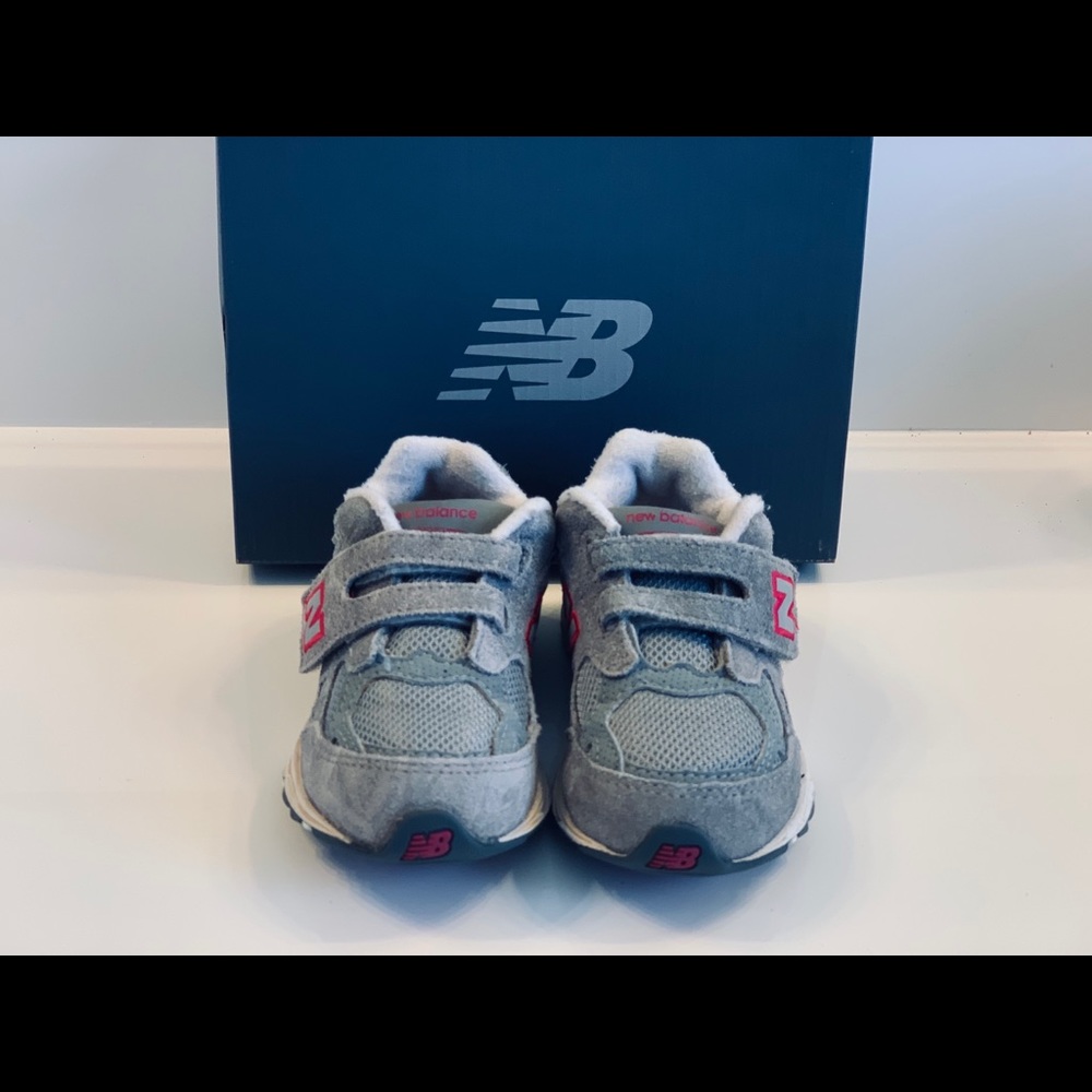Girls New Balance sneaker with Velcro closures